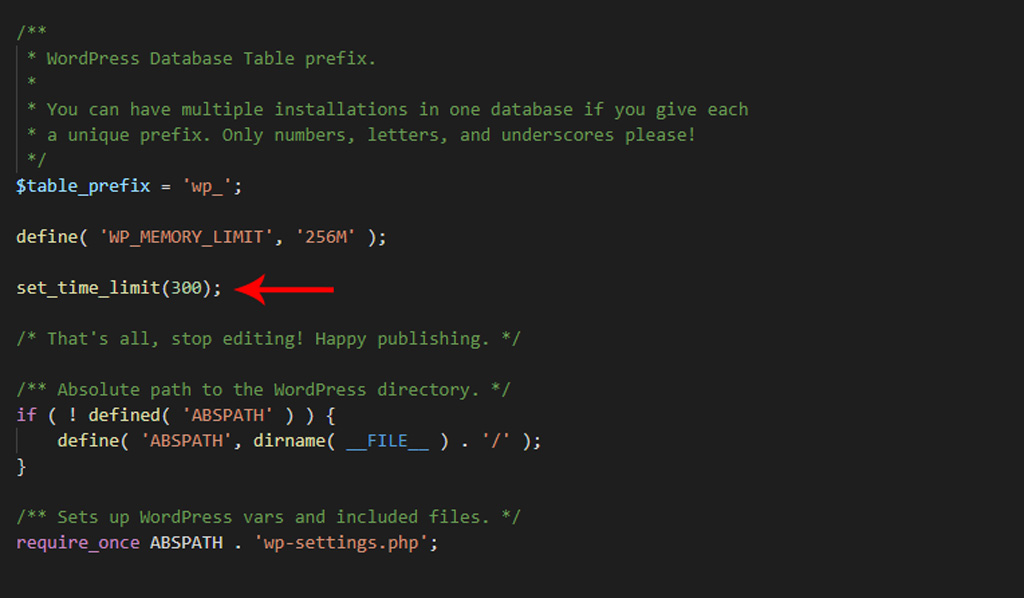 Inserting Line Into wp-config.php File to Increase PHP Time Limit