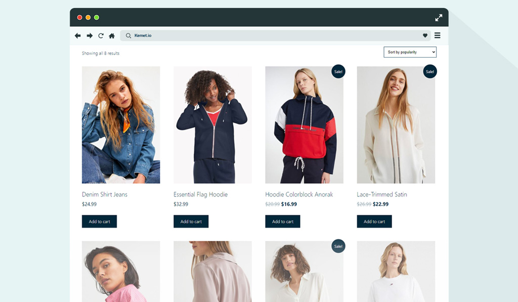 WooCommerce Product Archive in Kemet Full Site Editing Theme