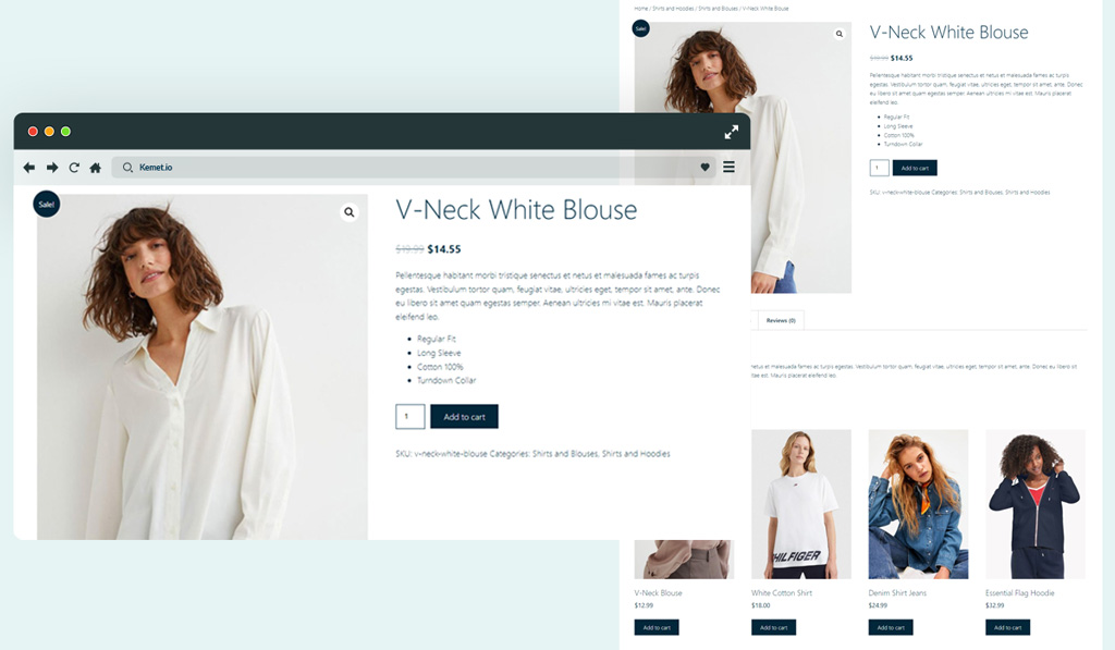 WooCommerce Single Product Template in kemet WordPress Block Theme